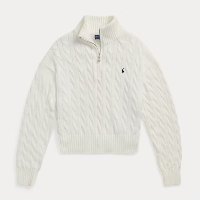 Cable-Knit Cotton Quarter-Zip Jumper — Ralph Lauren