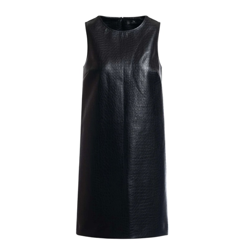 Faux Croc Leather Shift Dress — Natori