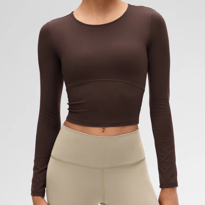 Butterluxe Front Seam Cropped Long Sleeve — CRZ YOGA