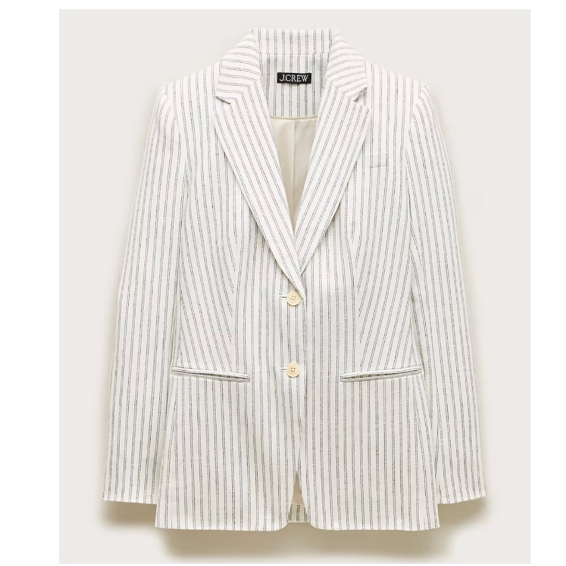 Margeaux blazer in striped stretch linen blend — J.CREW