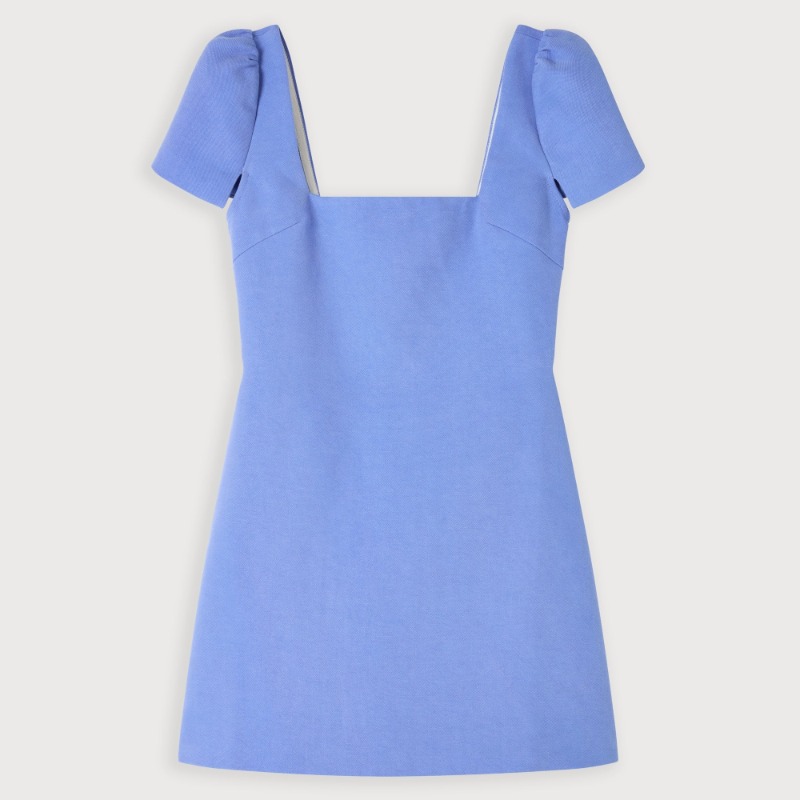 Linen Mix Square Neck Mini Dress — Odd Muse