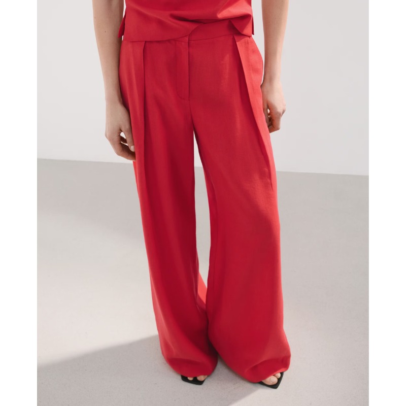 Straight-fit lyocell pants — MANGO