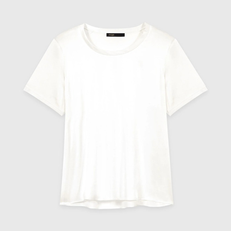 Short-sleeved silk top — Maje