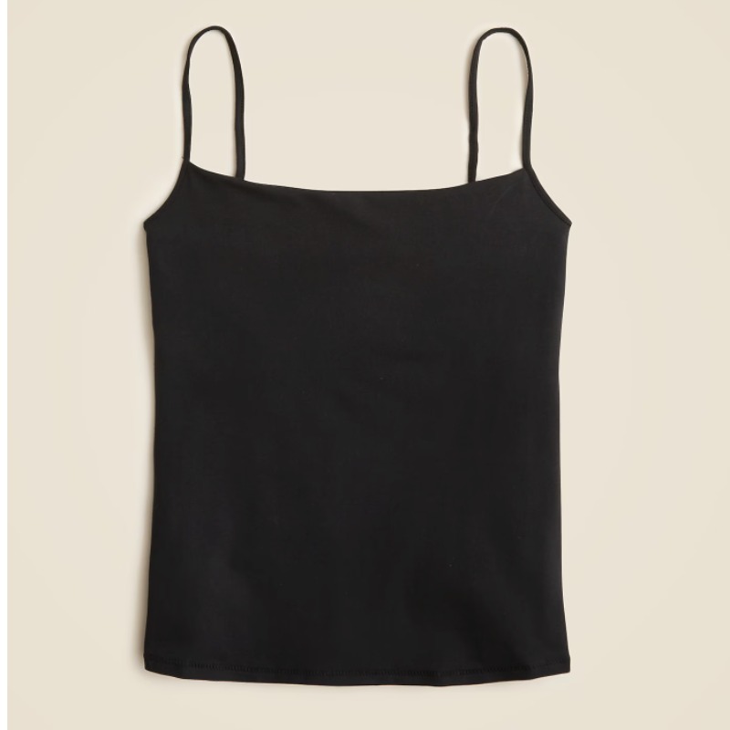 Stretch cotton shelf-bra tank top — J.CREW