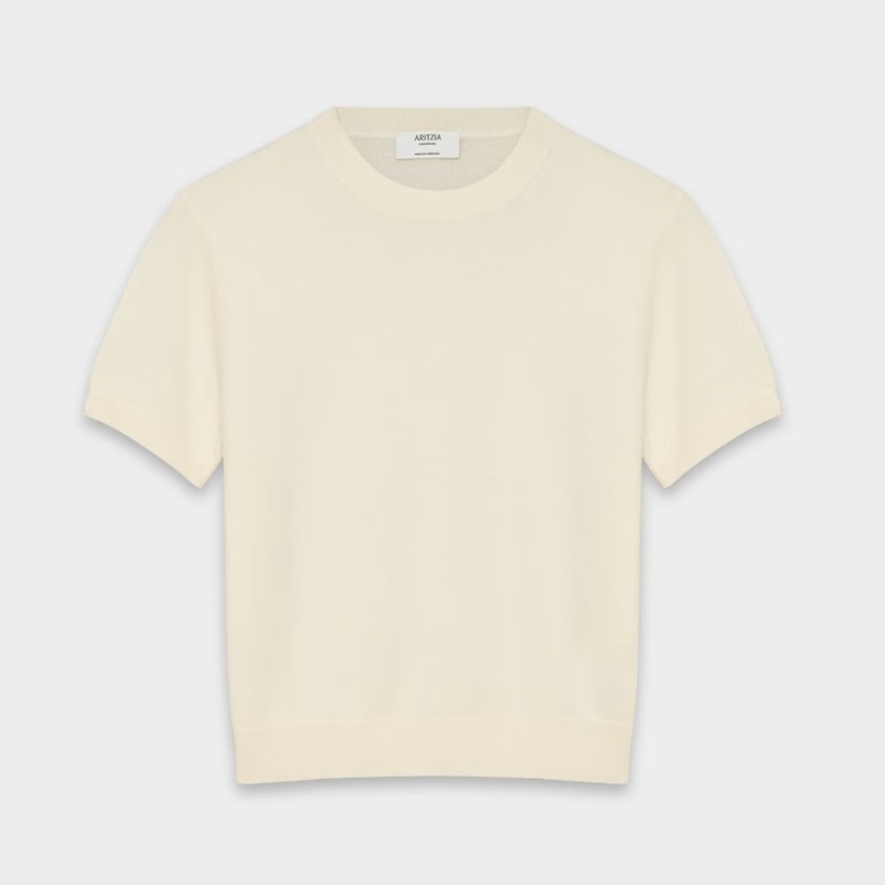 Bare Cashmere Bloor Shortsleeve Sweater — Aritzia
