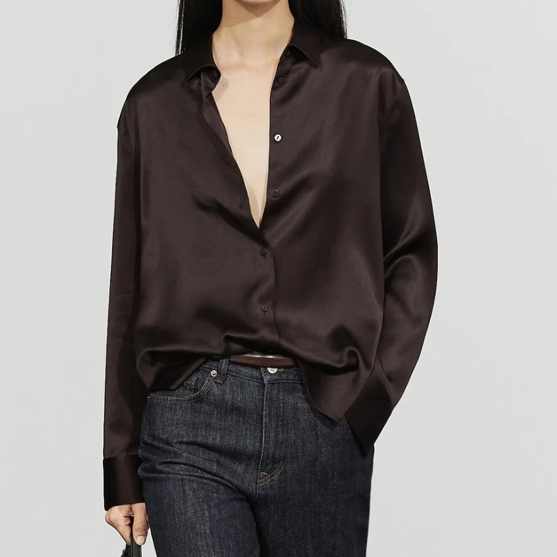 Flowing satin shirt — Massimo Dutti
