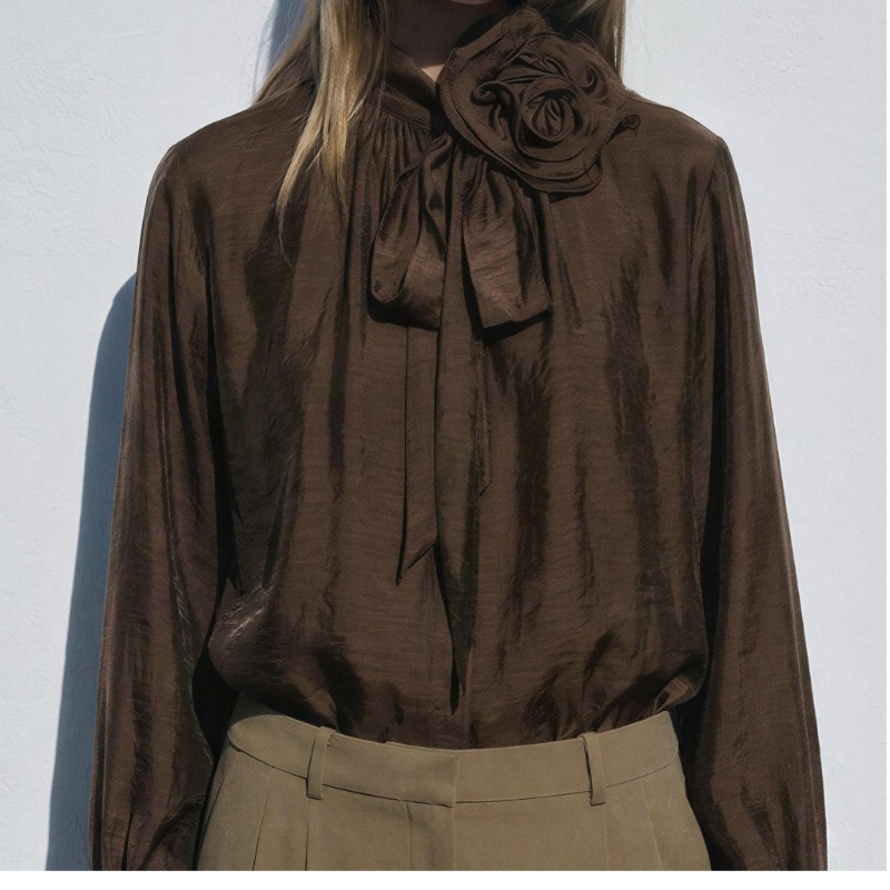 FLORAL TIE BLOUSE — Zara