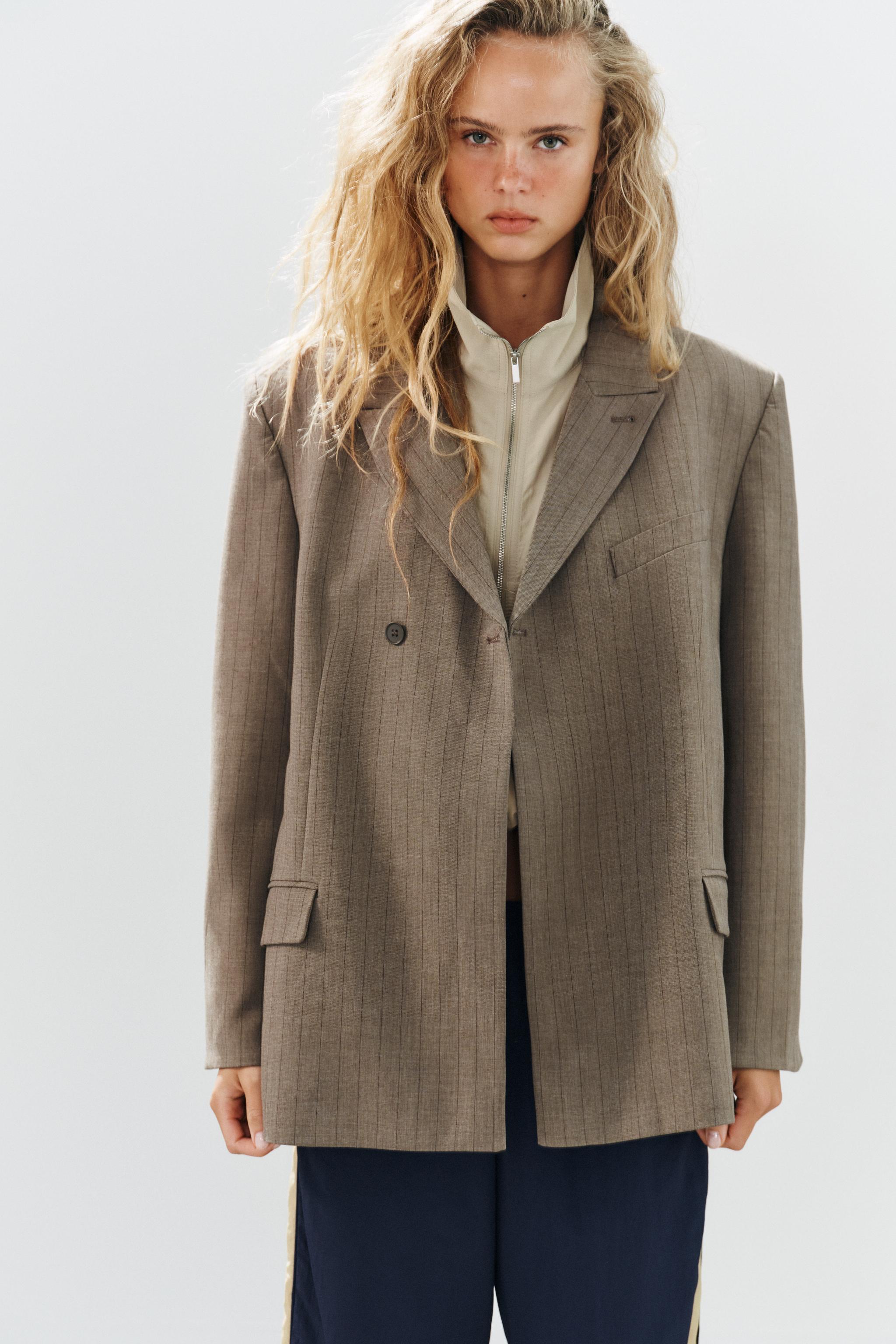 OVERSIZED PINSTRIPE BLAZER — Zara
