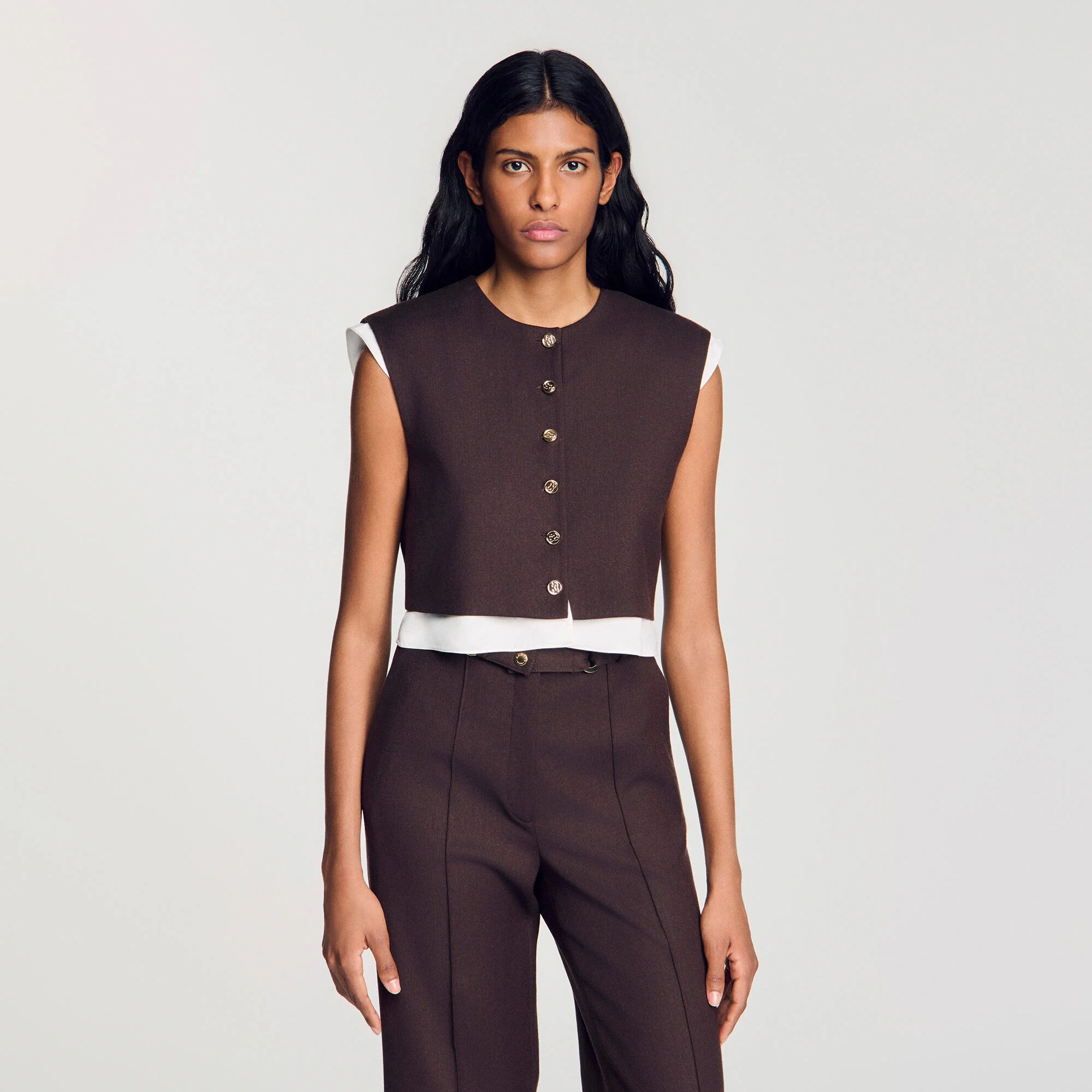 2-in-1 wool crop top — Sandro