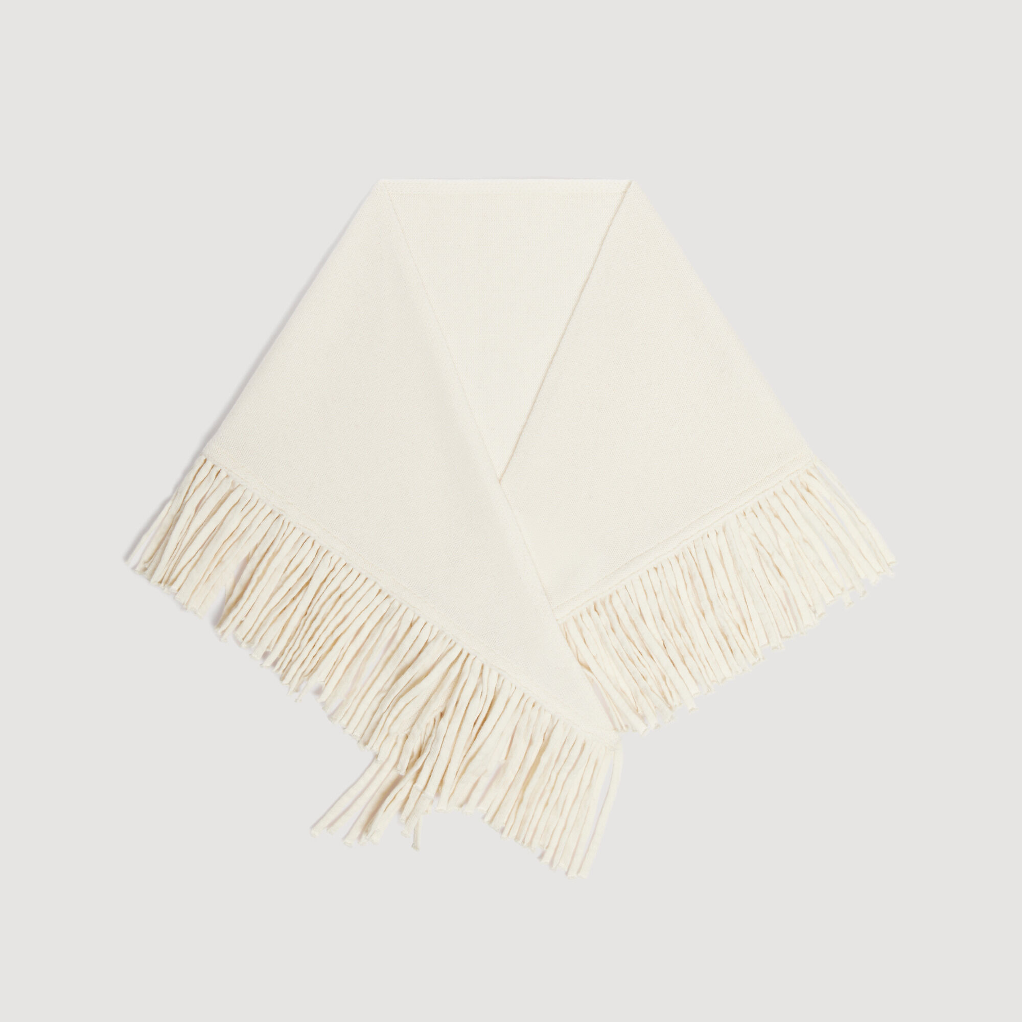 Fringed wool triangle scarf — Sandro