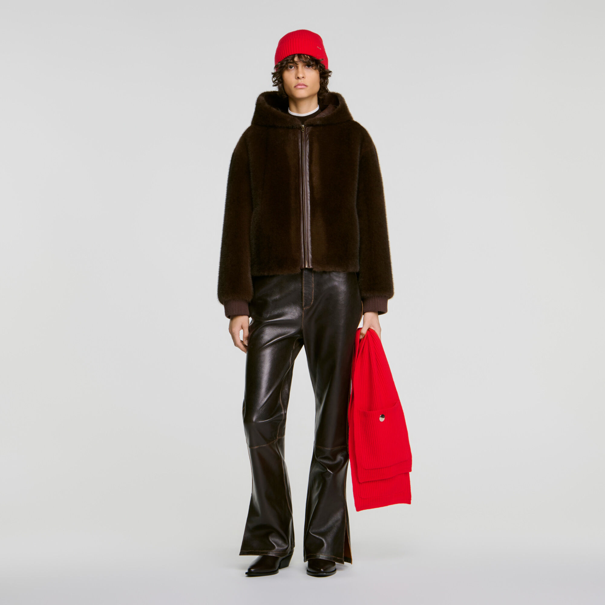 Faux Fur Coat With Hood — Sandro