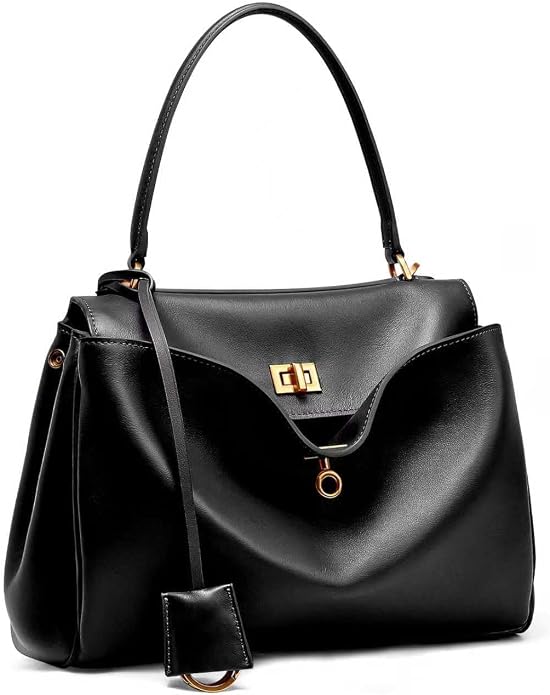 Genuine Leather Tote Bag for Women: Soft Leather Shoulder Handbags with Shoulder Strap - Ladies Satchel Crossbody Purse for Travel Work (Medium-Black) : Clothing, Shoes & Jewelry — hedexe